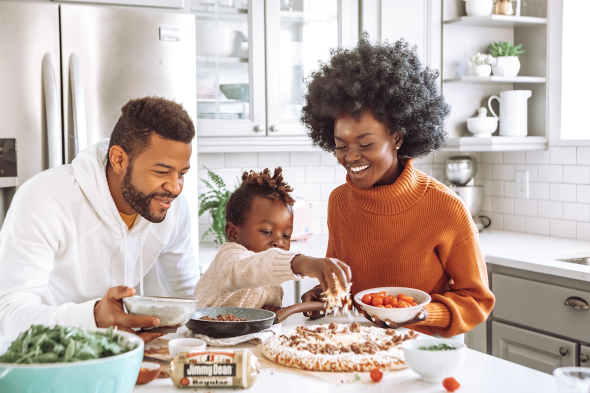 Healthy family breakfast